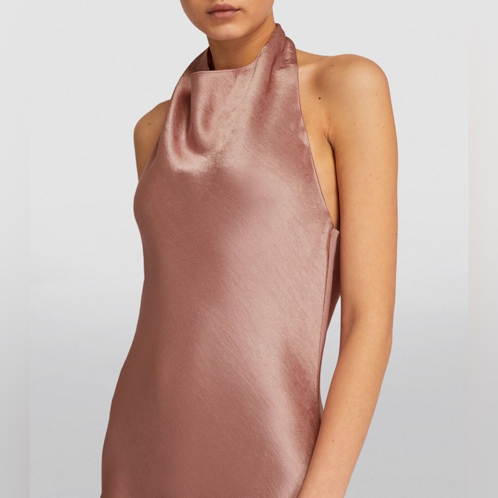 NWOT Vince Halterneck Maxi Dress with Pearl Closure and Open Back - Picture 6 of 15